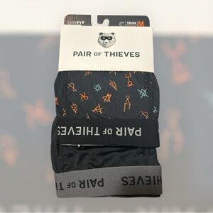 Pair of Thieves Men's Super Fit Mesh Magic Boxer Briefs 2pk Blk print Sz  Med